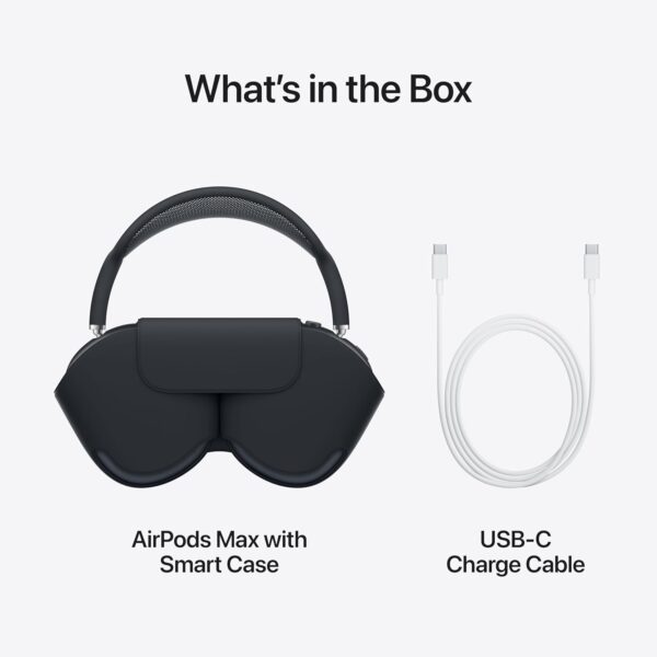 Pod Max Wireless Over-Ear Headphones, Pro-Level Active Noise Cancellation, Transparency Mode, Personalised Spatial Audio, USB-C Charging, Bluetooth Headphones for iPhone, Midnight ​​​​​​​ - Image 4